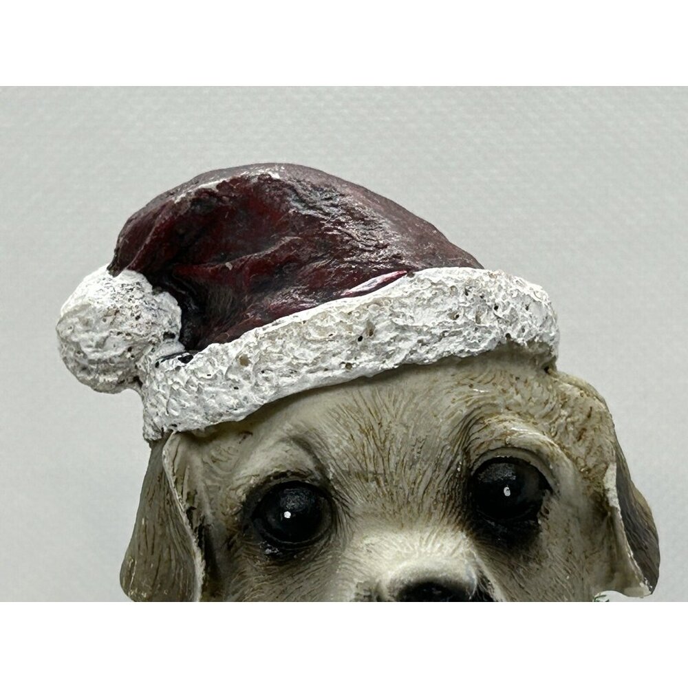 Santa Puppy Dog Pet Figurine Vintage Christmas Hat Tinsel Collar Cute Labrador? - Picture 11 of 12